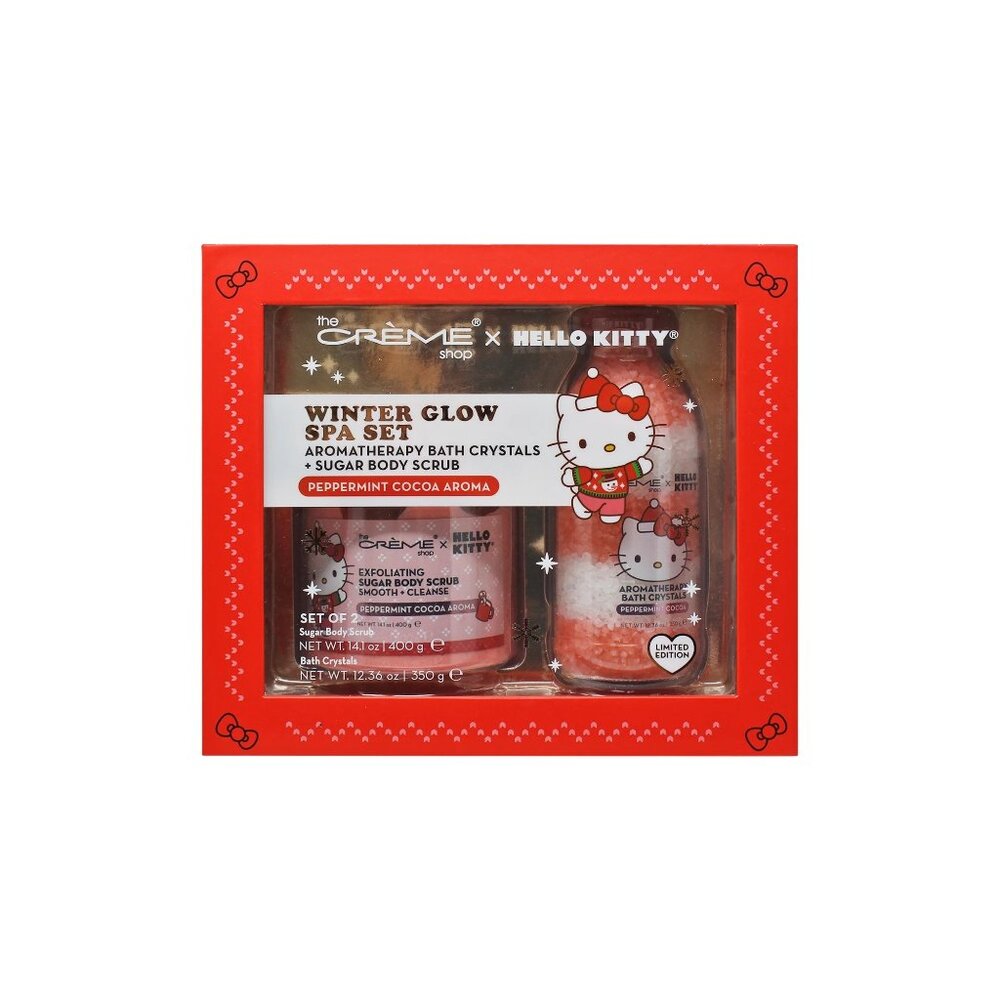 The Creme Shop x Hello Kitty Winter Glow Spa Set Bath Crystals & Body Scrub New - Picture 2 of 8